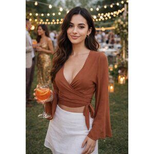 Victoria's secret NEW Sheer Crinkle Wrap top  size Small